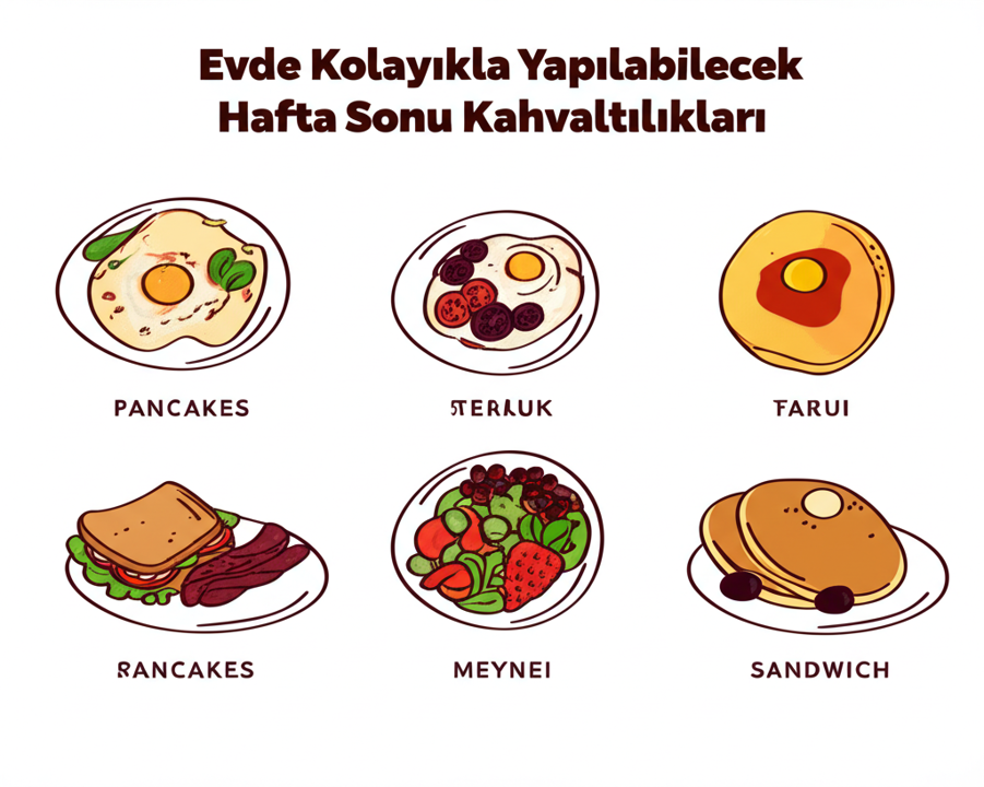 Kahvaltı Tarifleri Tablosu - Evde Kolaylıkla Yapılabilecek Hafta Sonu Kahvaltılıkları
