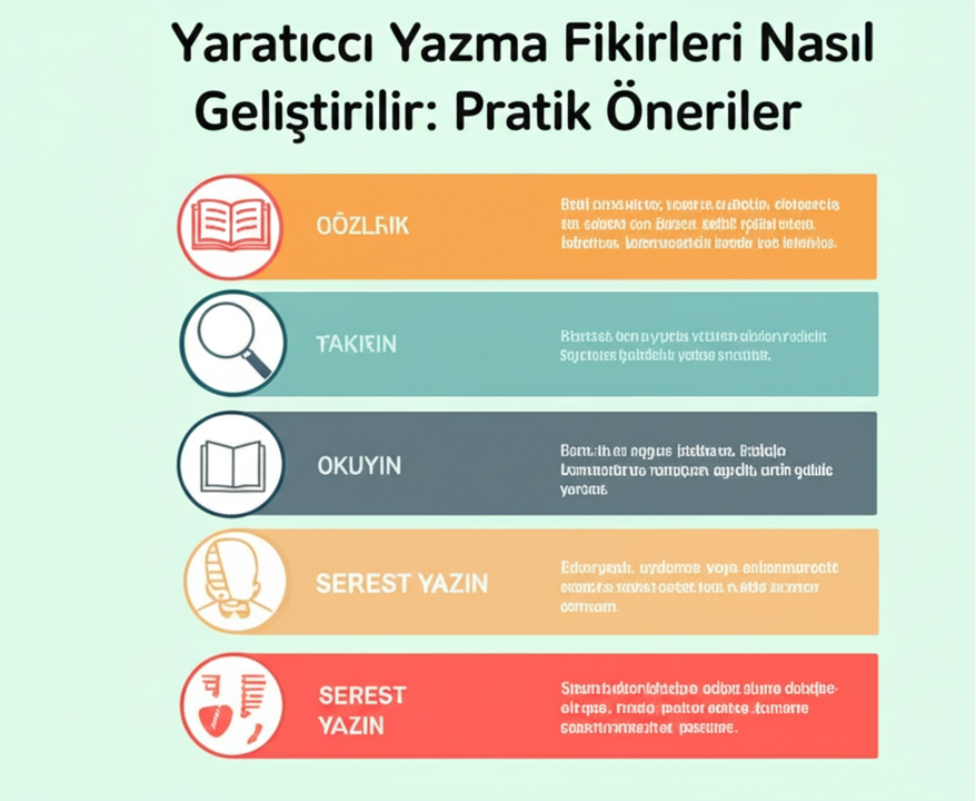 8 Yaratıcı Yazma Fikirleri İçin Pratik Öneriler Tablosu - Yaratıcı Yazma Fikirleri Nasıl Geliştirilir Pratik Öneriler